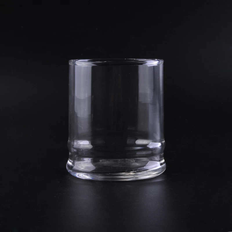 Straight glass candle jar 