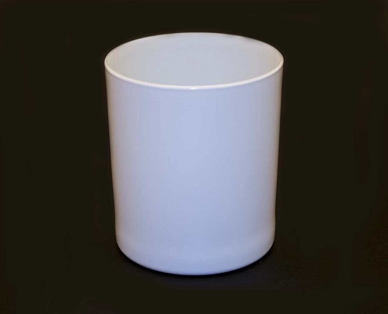 matte white glass candle holders