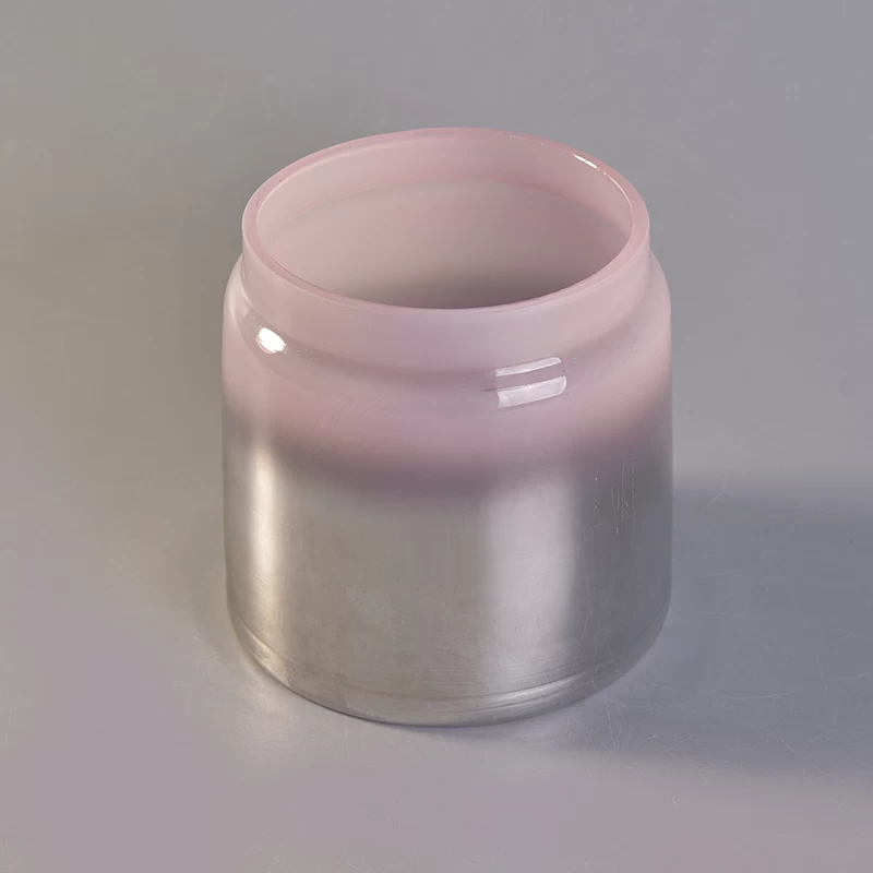 popular glass candle jar with electroplating effect