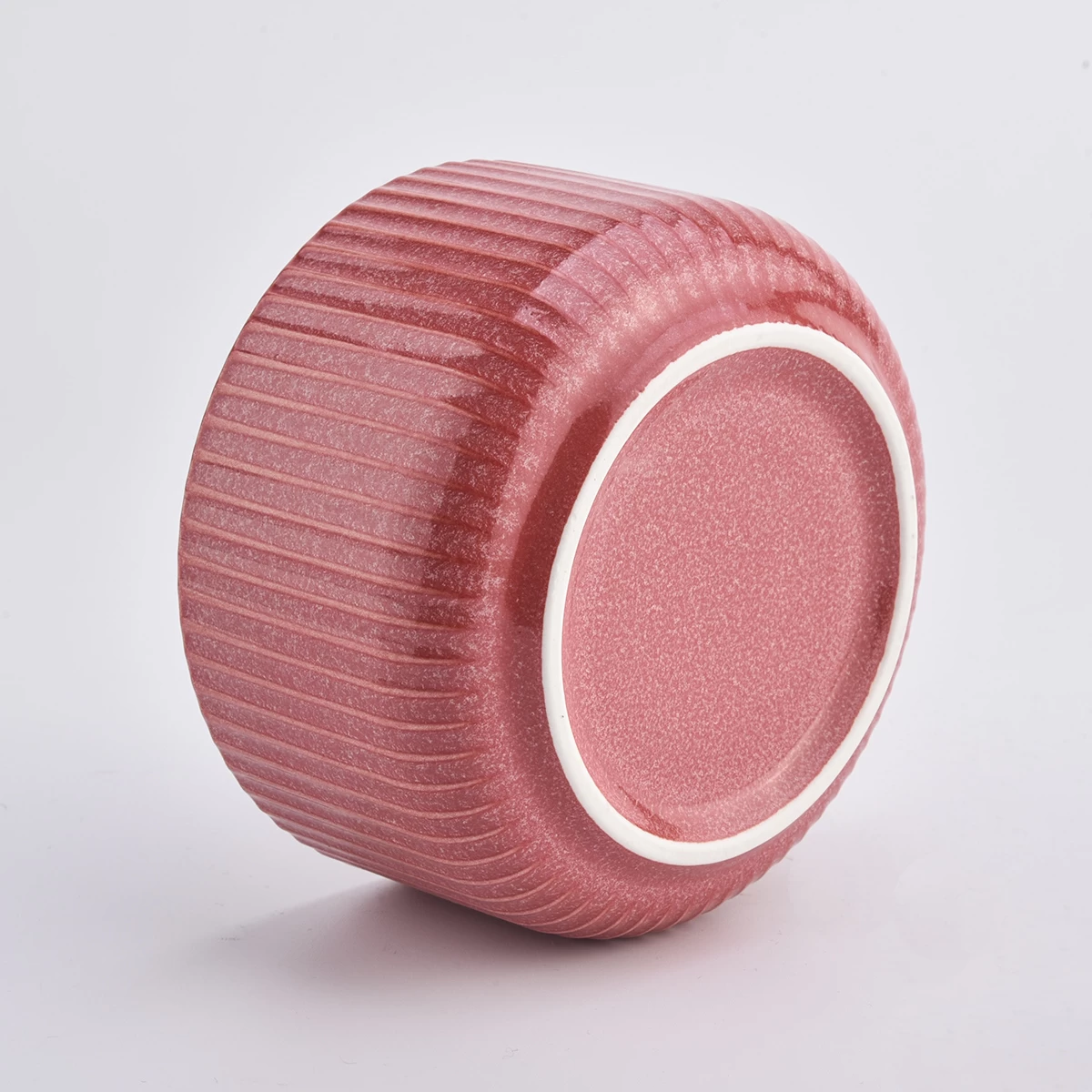 texture ceramic pink candle holders