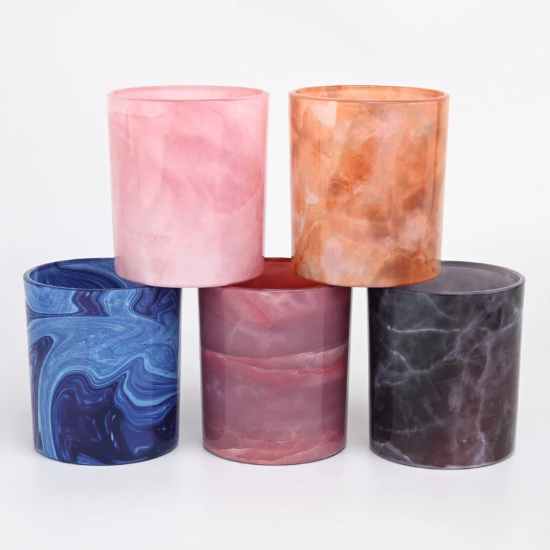 Luxury Design Glass Candle Jar Colorful Candle Container Glass Wholesale