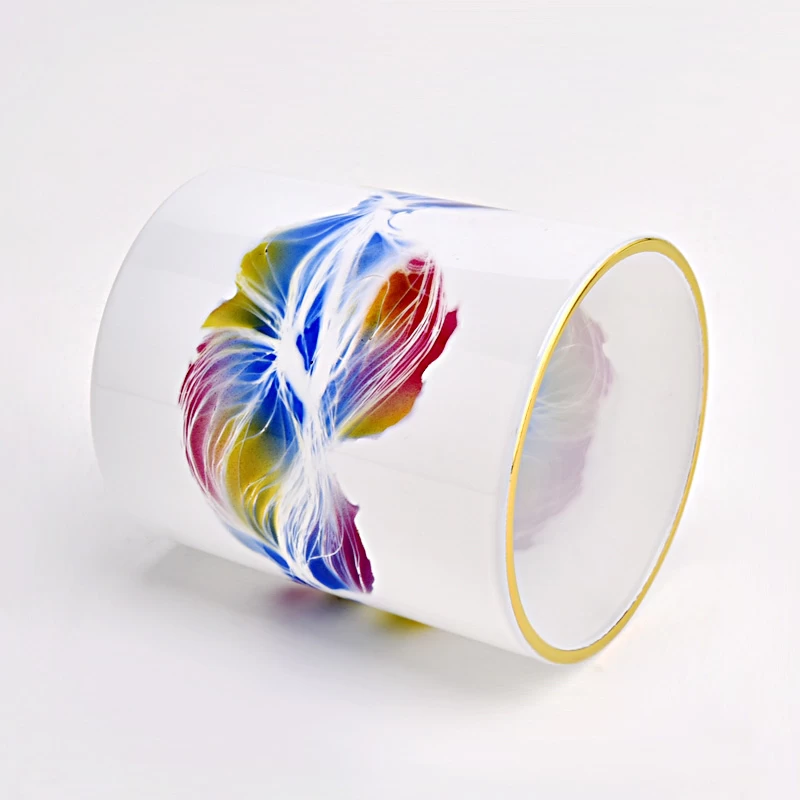 Newly 14oz elegant pattern design glass candle jar wholesale
