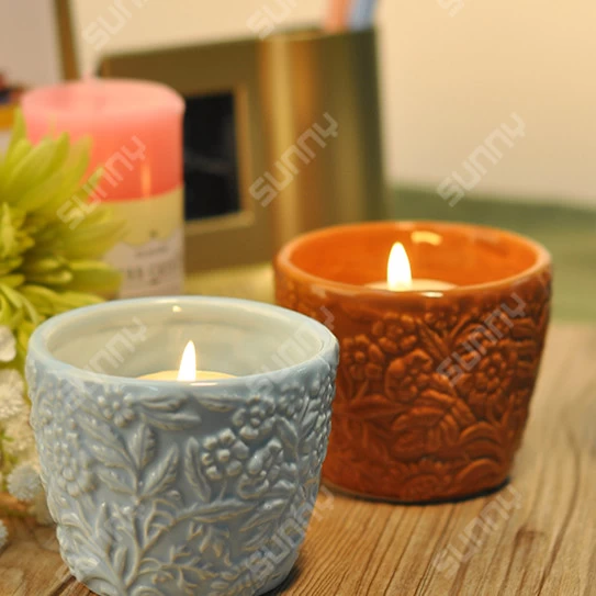 Ceramic candle jar candle holder