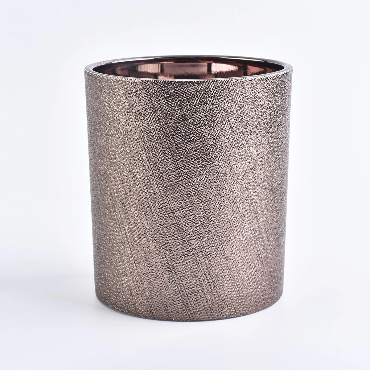 luxury glass candle jar with leather sleeve