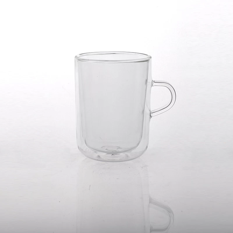 borosilicate double wall gass tea mug