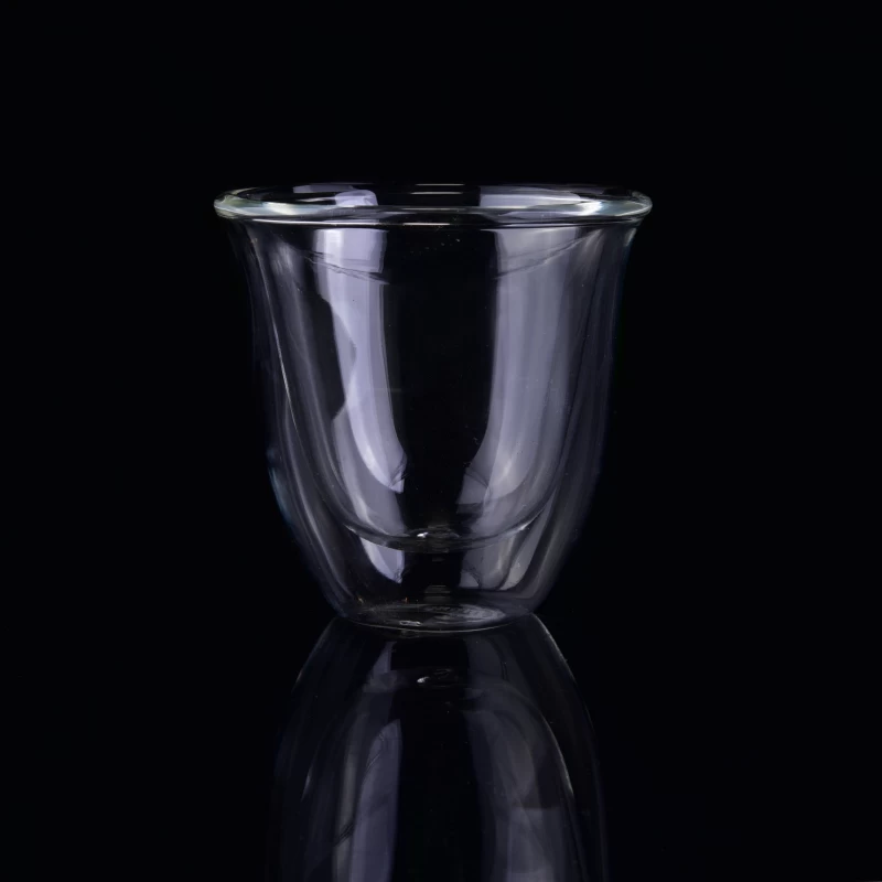 Double walled borosilicate glass tea cup