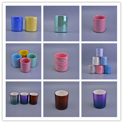 Hot popular various of surface finishes straight size ceramic candle holder