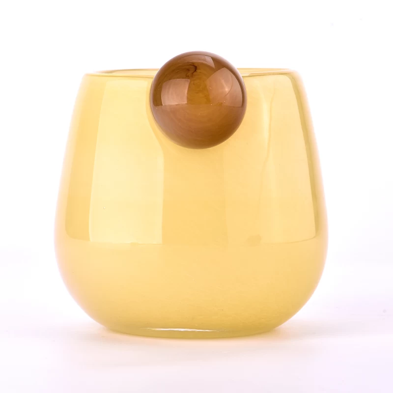 Unique design glass candle jar large capacity candle holder with home decor