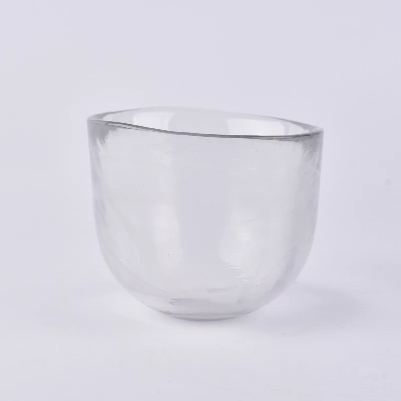 organic hand blown cloudy glass candle holders from Sunny Glassware