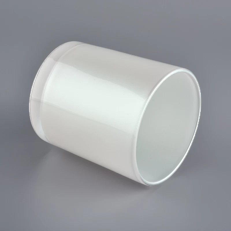 In bulk cylinder white painted inside glass candle jar holders