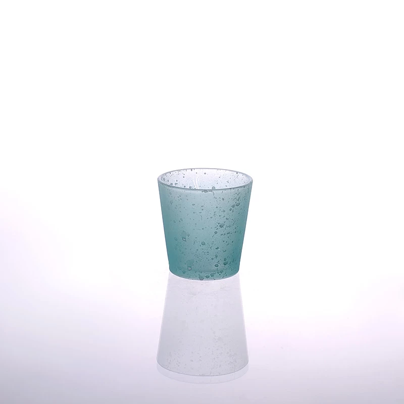 white spot glass candle cup