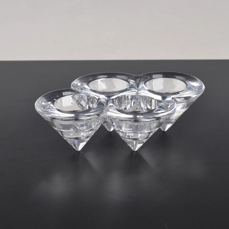 Transparent circular cone votive glass tealight holder