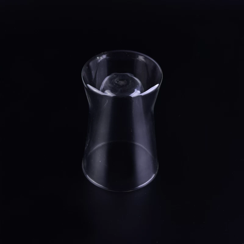 230ml double wall glass coffee mug with unique bottom shape