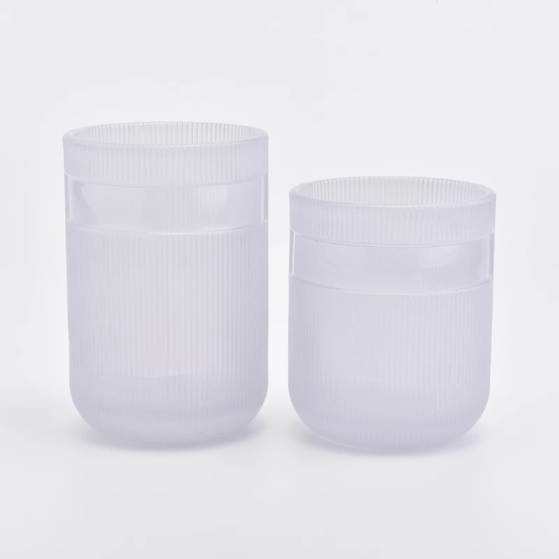 peal white glass jar with lid for candles