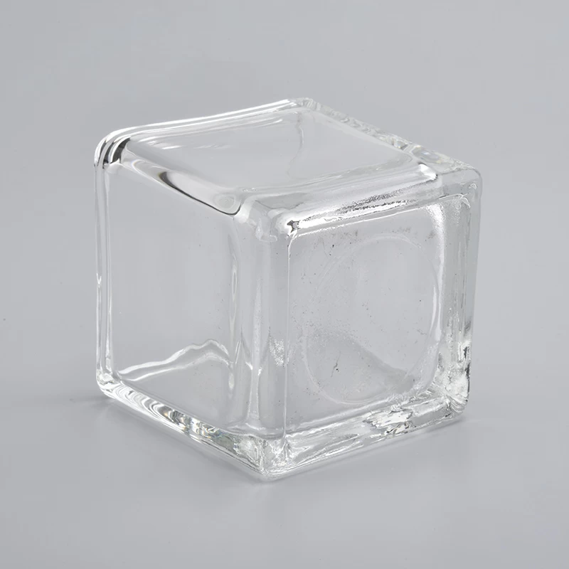 mini square glass 70ml candle holders