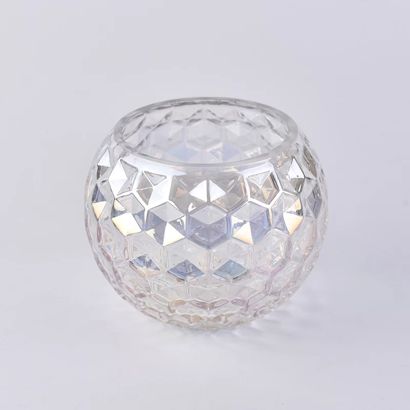 iridescent plating glass candle jars