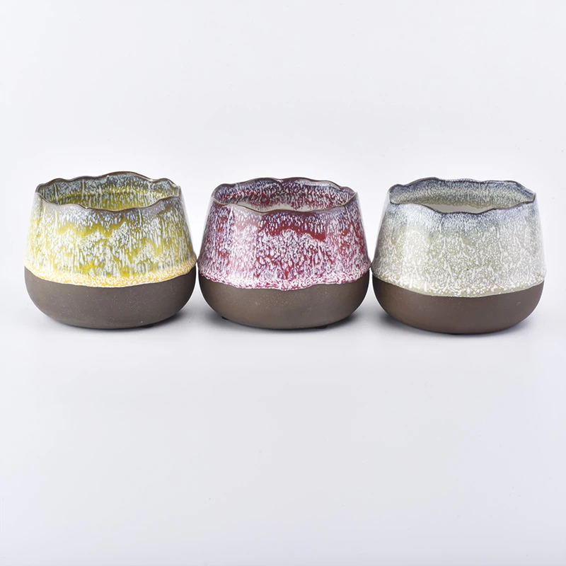 ceramic candle holders with colors