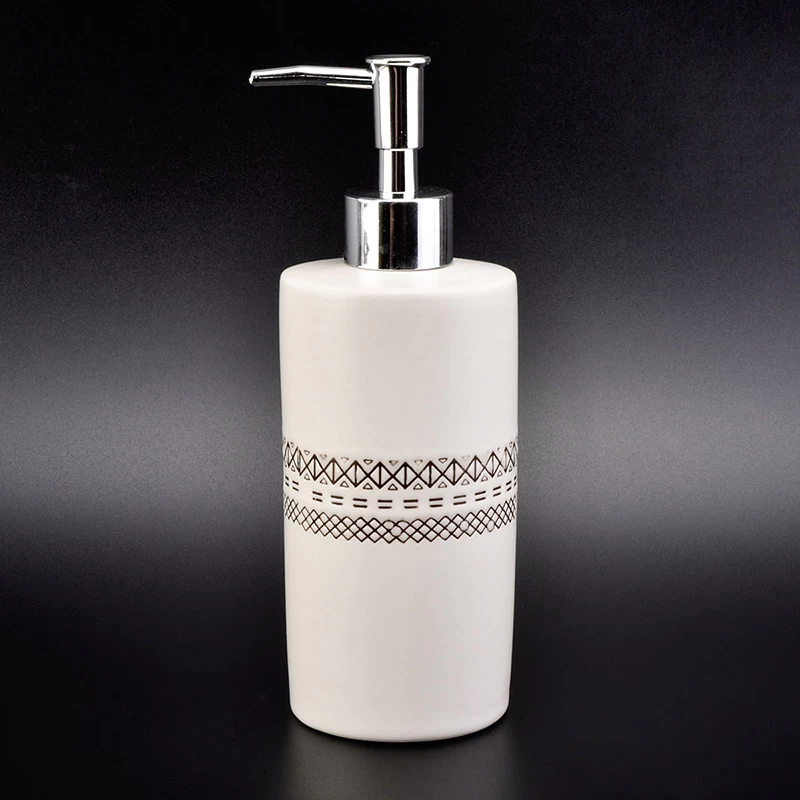 Luxury high quality ceramic Soap Dispenser with Chrome Pump