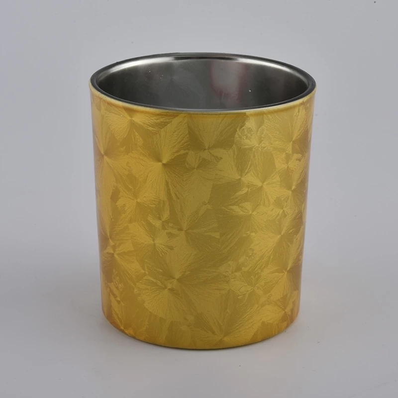 10pz golden metallic glass candle holders
