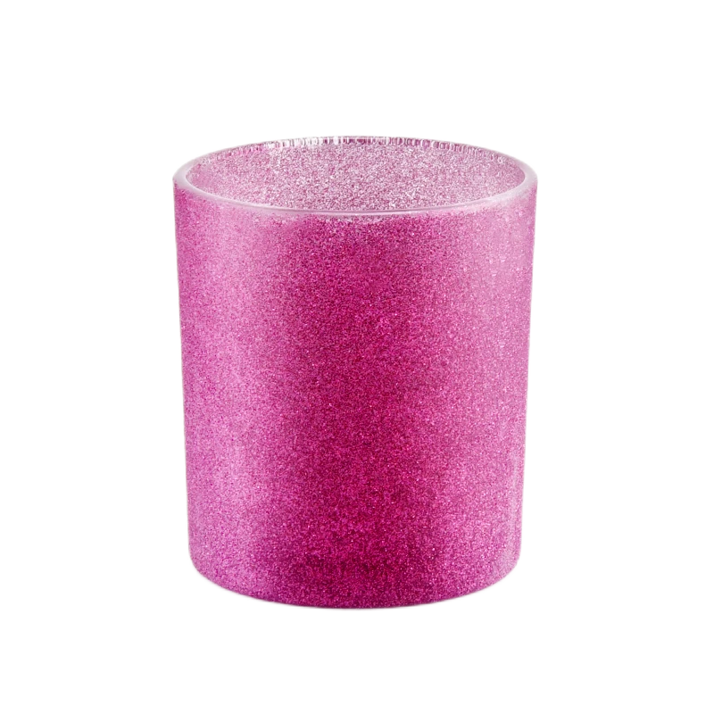 10oz frost pink glass candle vessels supplier	