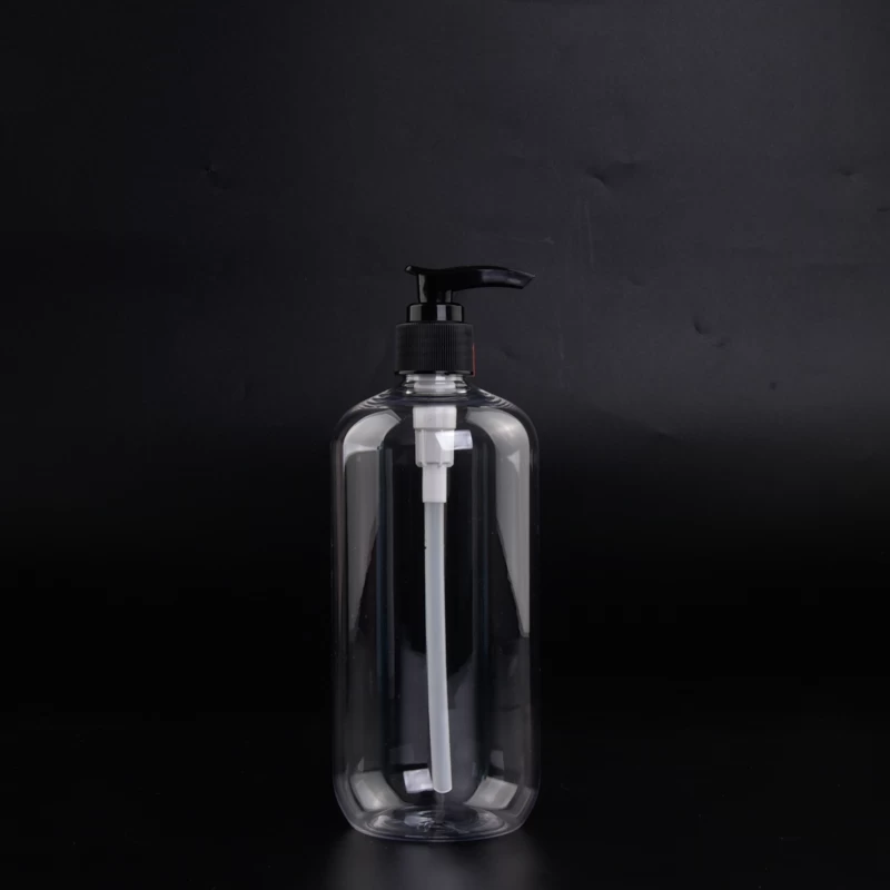 Custom 400ml Transparent Plastic PET Shampoo Bottle Hair Oil Bottle With Lotion Pump