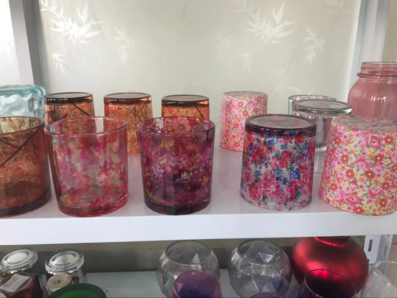 Gas dye printing candle holders