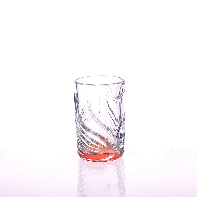 Wholesales Engraved Painted Round Tumbler Orange Color Spray Glass Cup