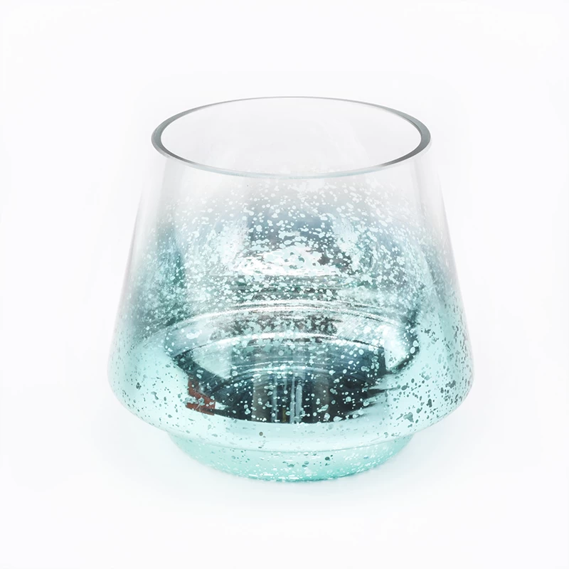 light blue mercury glass candle jar