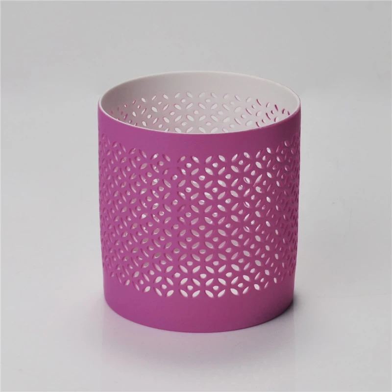 Lovely Pink Heat Resistant Hollow Ceramic Candle Jar