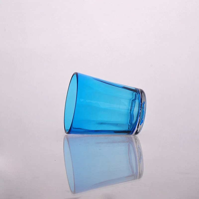 Handmade blue glass candle holders