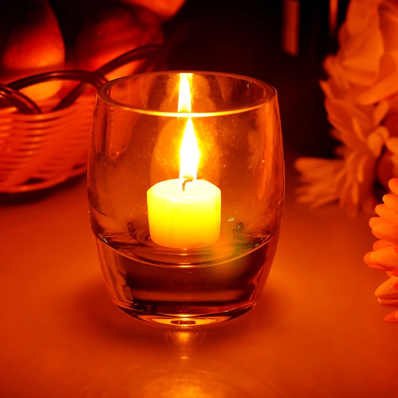 thick glass wall candle holder