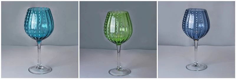 different colors and design of martini glasses 