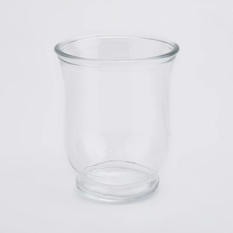 transparent glass candle jars