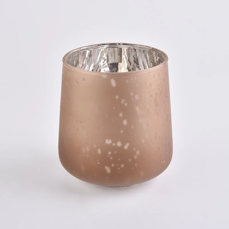 400ml frosted electroplating glass candle holder