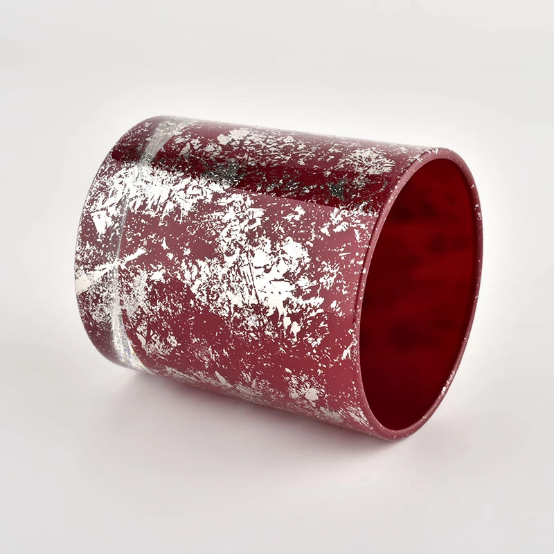 Decorative white printing dust and red candle vessels bulk suppliers