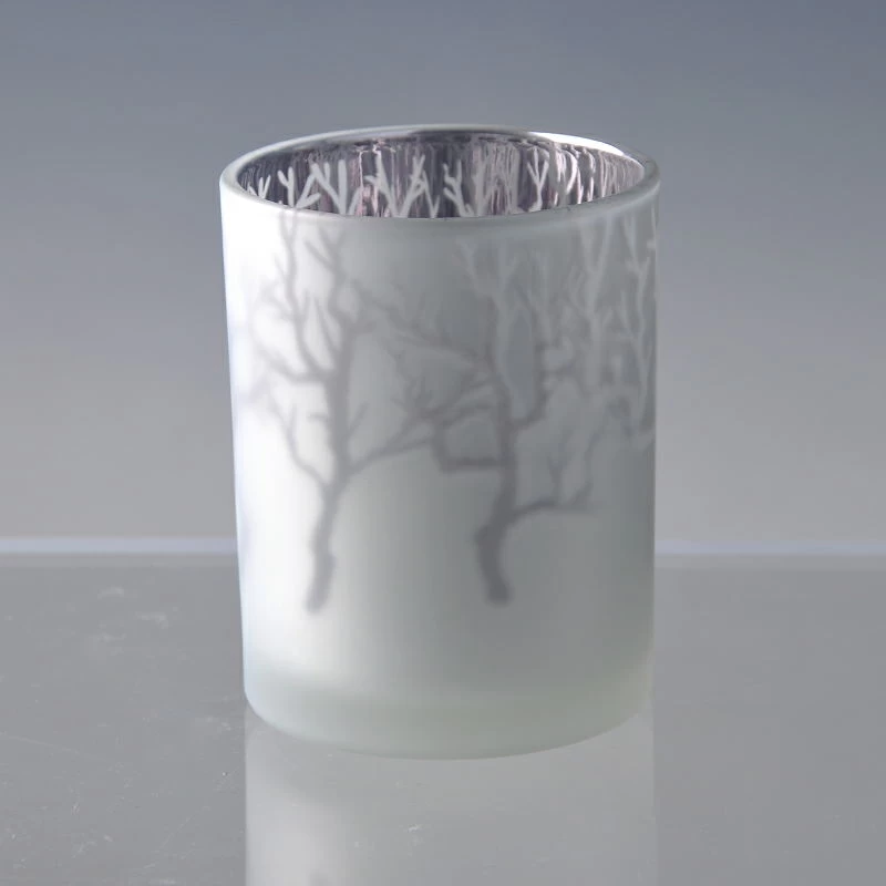 Frosted Glass Candle Holder without lid