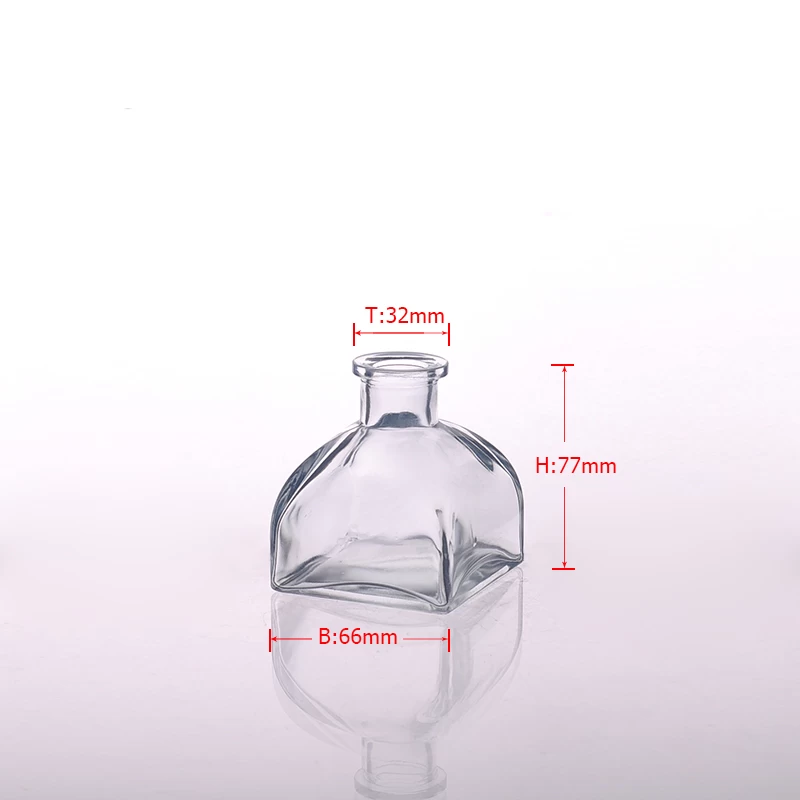 transparent perfume bottle with tent shape