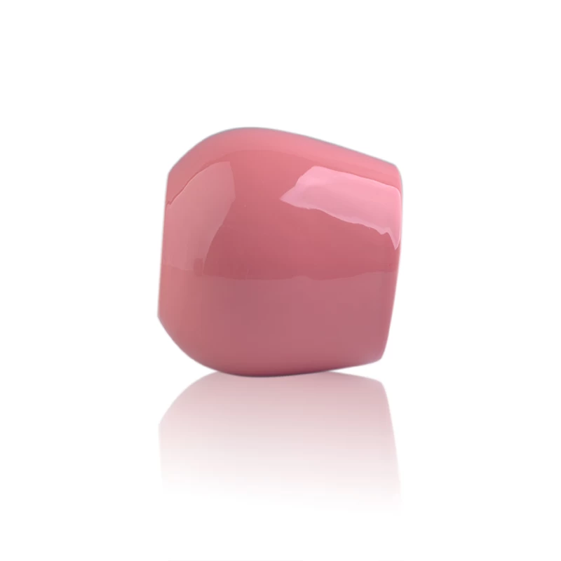 pink ceramic candle holder