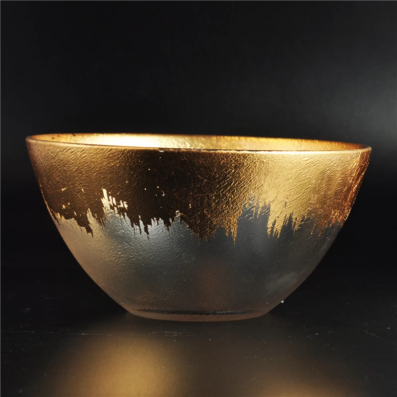 home decor gold rim glass bowl