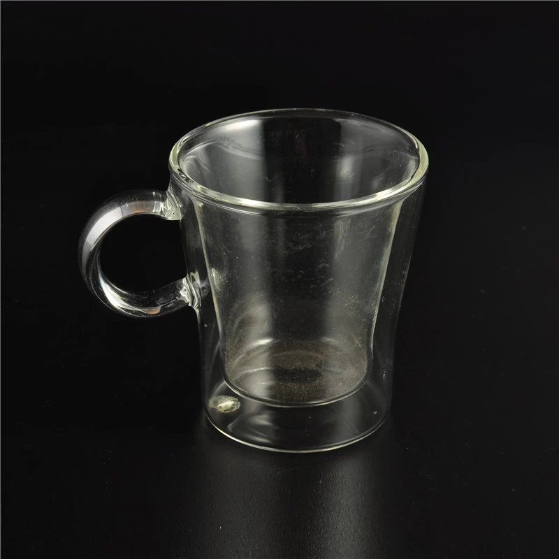 Double wall glass cup for drinking doulbe wall glass cup