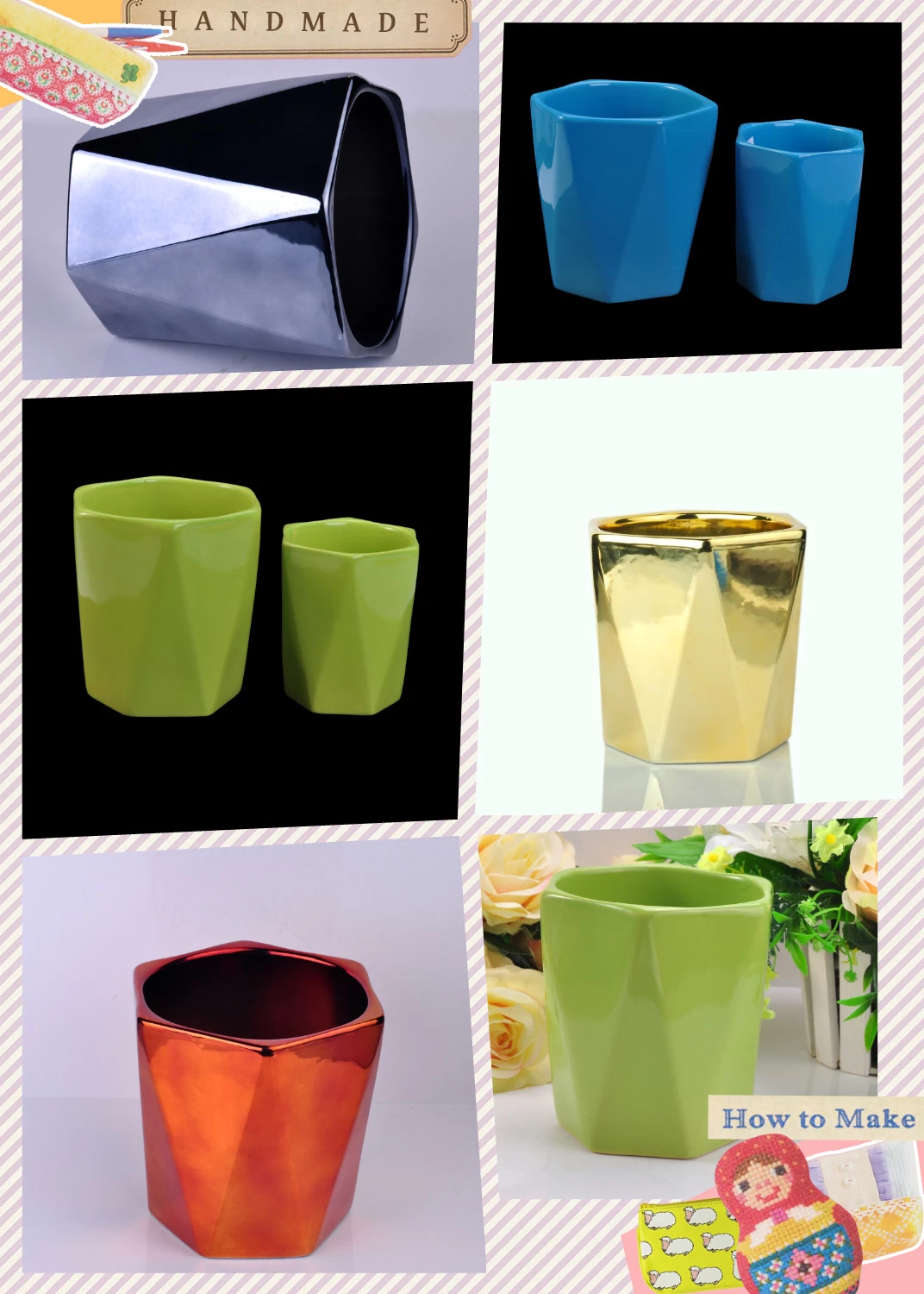 Please Look! 2016 hot sale ceramic candle vessels