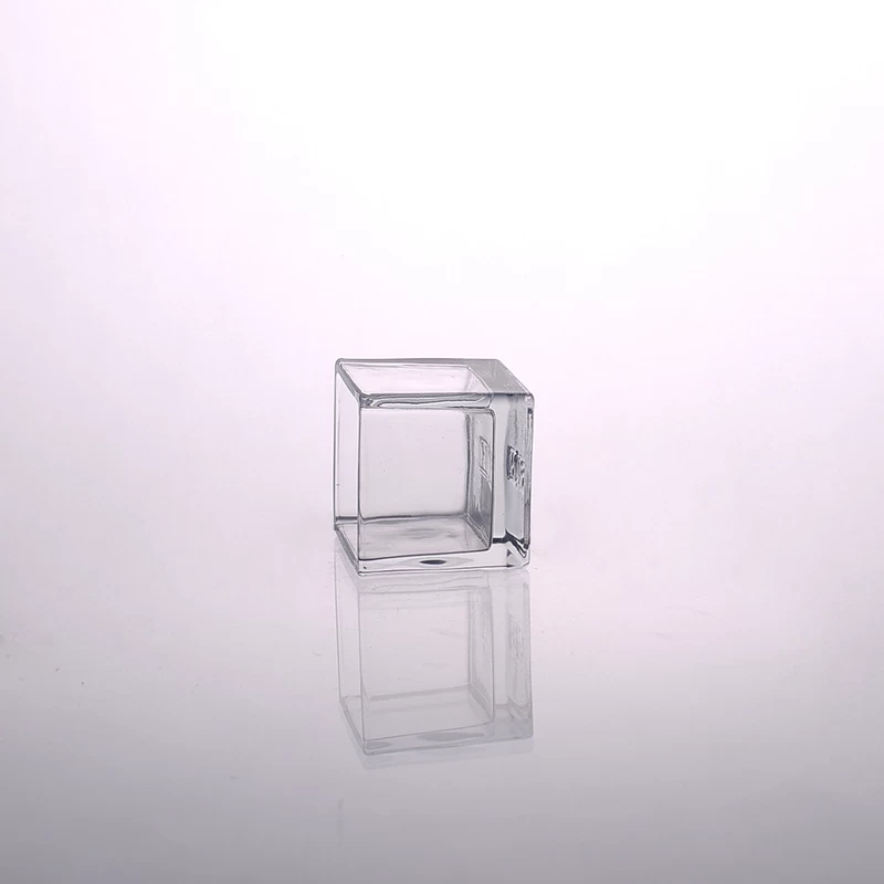 square glass candle holder
