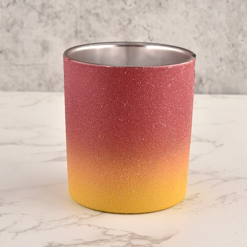 New red gradient glass candle jars 300ml glass vessels