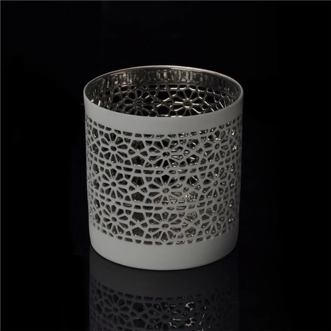 Decorative silver color Ceramic Tealight Candle Holder