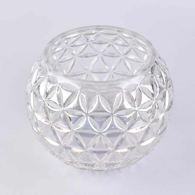 Large pearl white glass ball flower vase wholesale