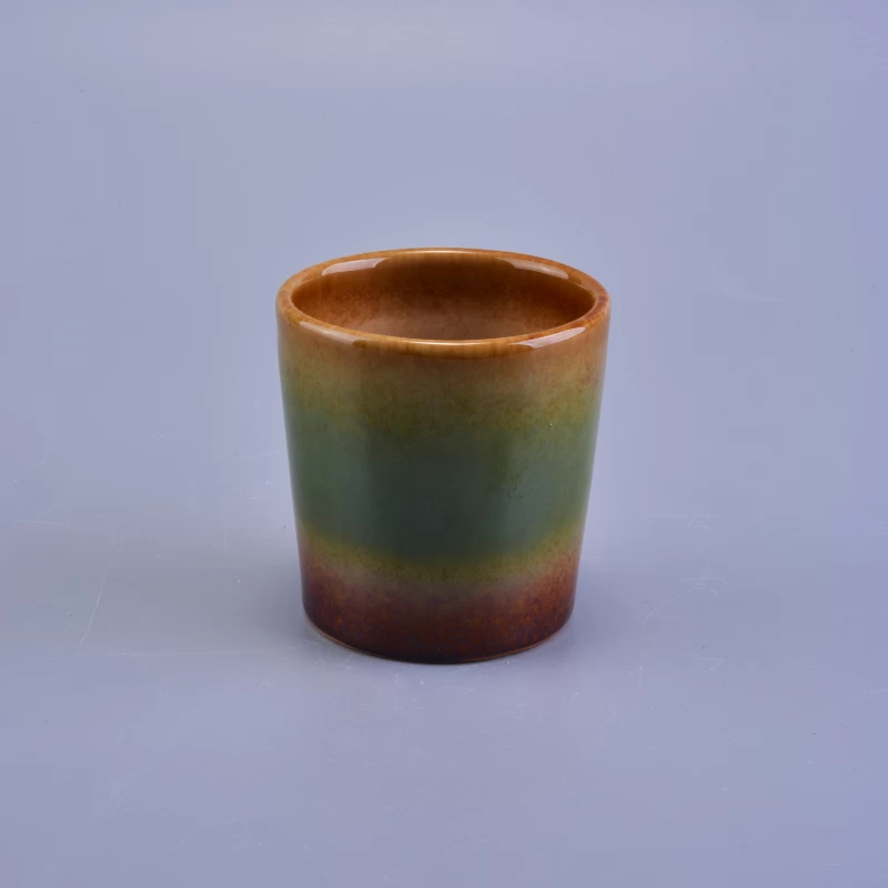 Home decor colorful transmutation glazing candle cup
