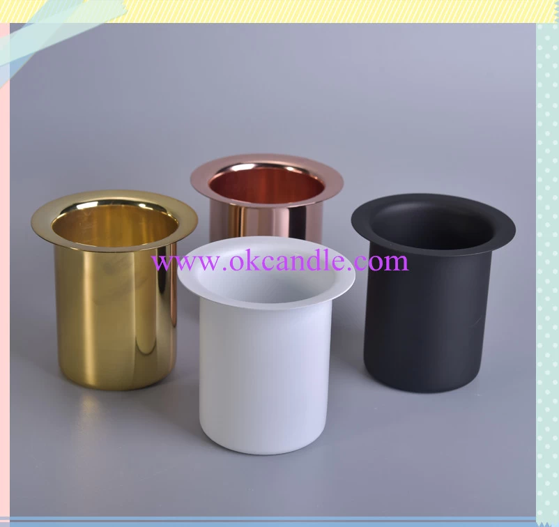 Newly stainless metal candle jar with different color coating