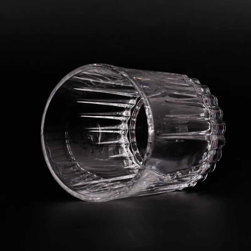 New design round bottom glass candle jar clear vessels wholesale