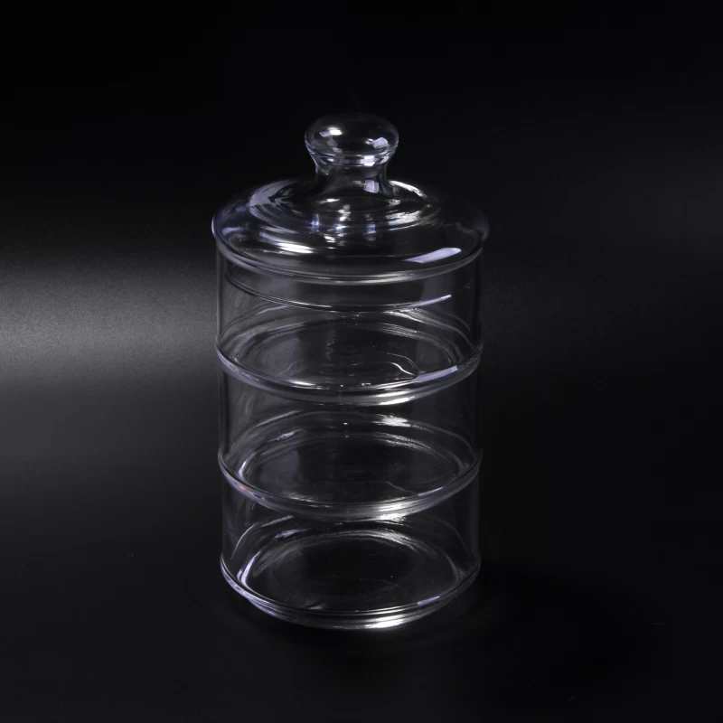 Machine blown decating storage jar candle holder with lids