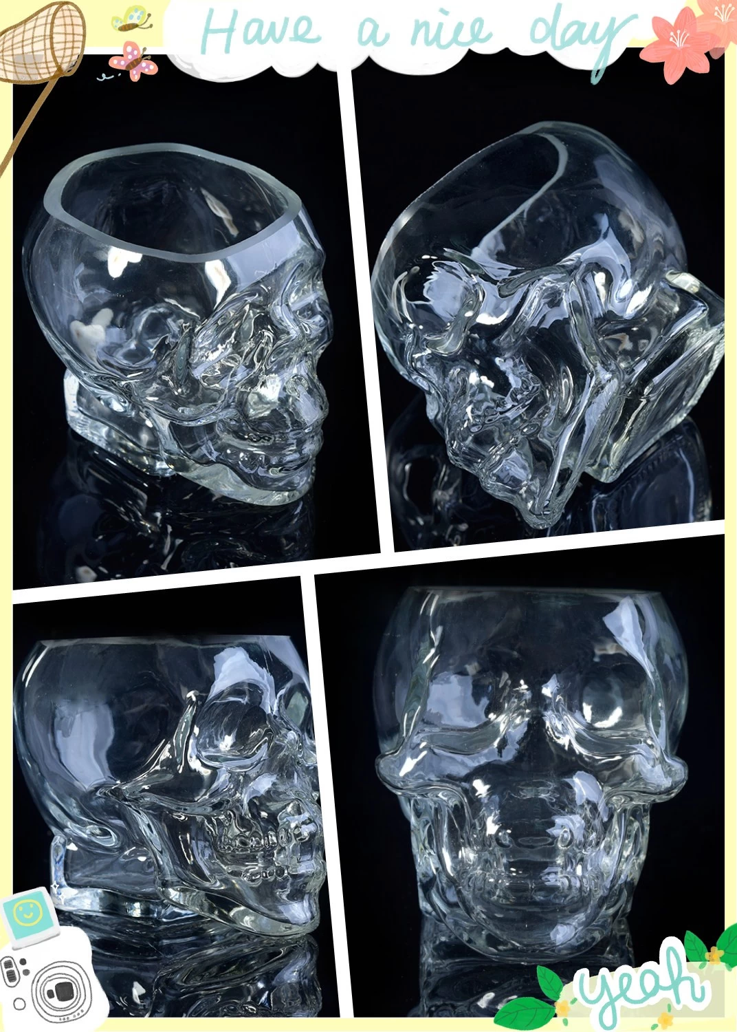 skull glass jar
